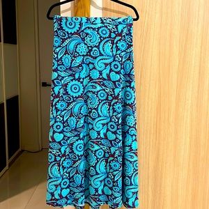 LuLaRoe NWOT sexy blue red Maxi skirt Beautiful sz XS fits 6-10 stretchy